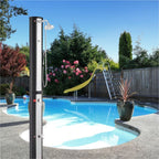 Solardusche 60L mit Handbrause und Themometer schwarz/silber