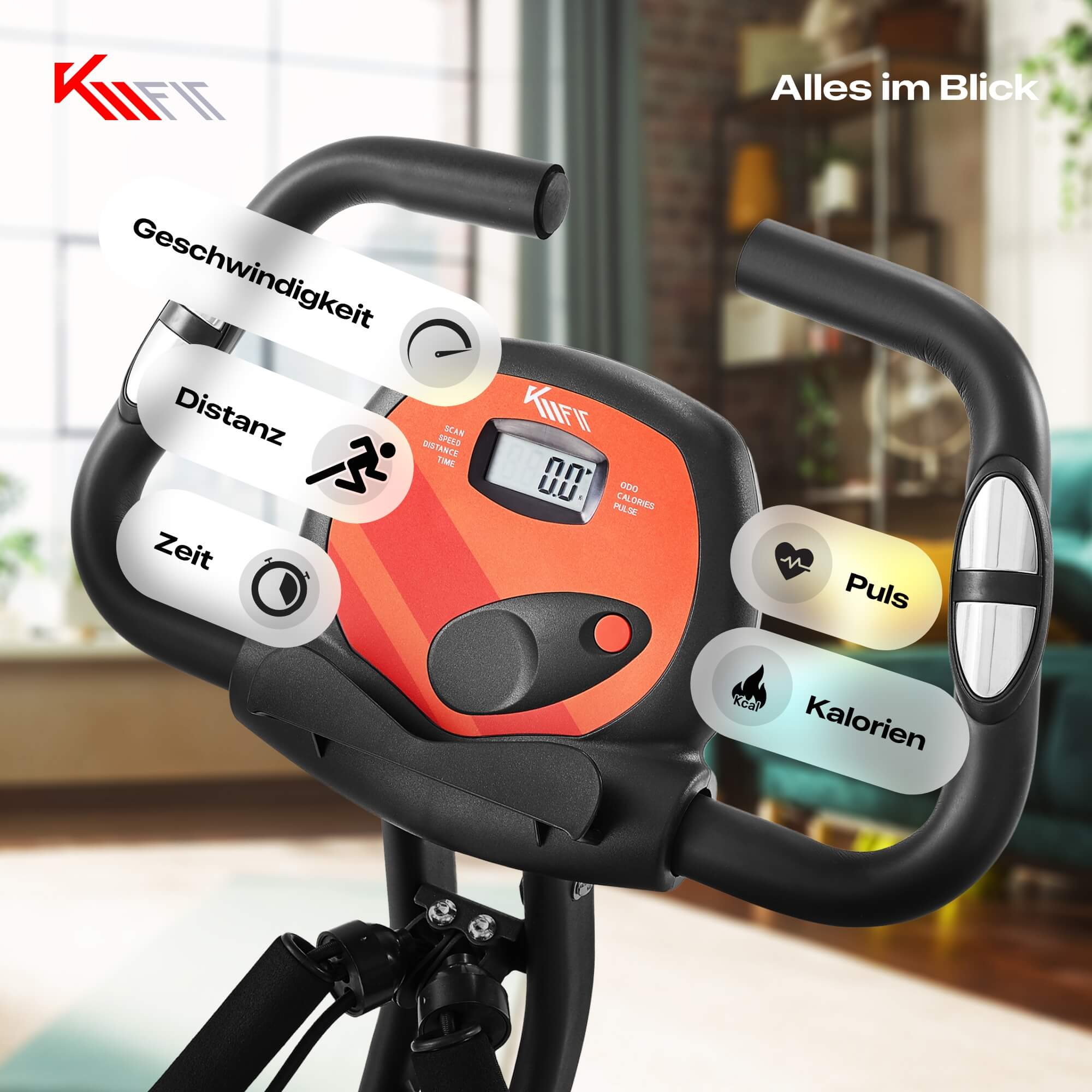 Heimtrainer Ergometer mit Power Ropes