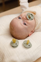 BIBS Colour Schnuller 2er-Pack, BPA-frei, Kirschform Nippel. Naturkautschuk/Latex, Größe 2 (6-18 Monate), Meadow/Earth