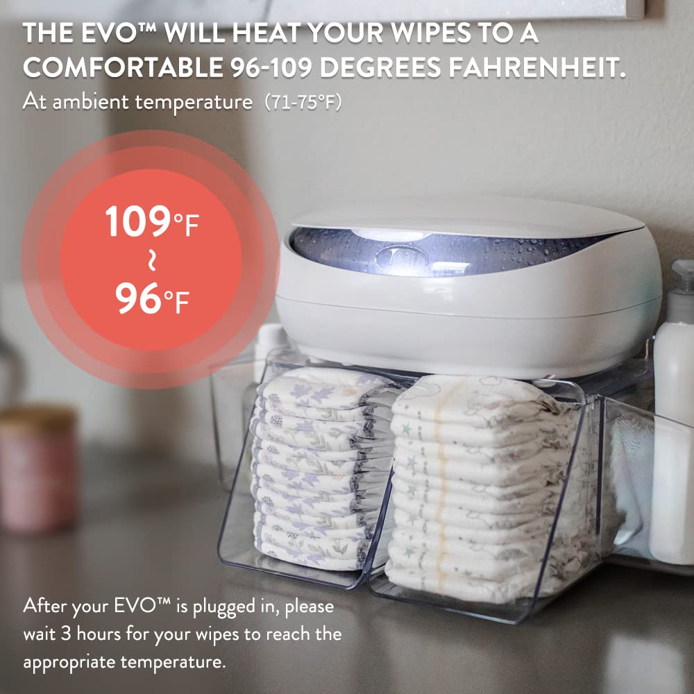 Prince Lionheart EVO Wischtücherwärmer für Einweg-Babytücher Warmes Nachtlicht Merkmale Ever-Fresh-System (EU Adaptors), 1 Stück (1er Pack)