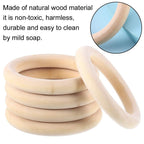RosewineC 10 Stück Holzring Set,Holzringe Zum Basteln,70mm Hölzerne Basteln DIY Makramee Zubehör