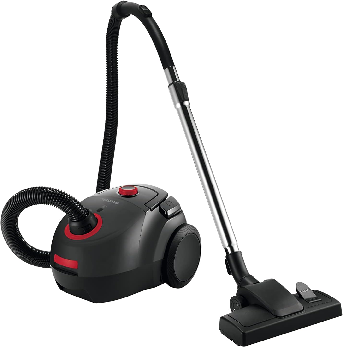 Grundig, VCC 3850 A Bodenstaubsauger mit Beutel, 800W, 2,1 L, Schwarz/Rot