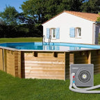 Arebos Wärmepumpe für Pools Schwimmbecken bis 20000 L Wasserinhalt | Pool Heizung Heizleistung 3,9 kW | Wasseranschluss Ø 32/38 mm | Digitalsteuerung | Grau