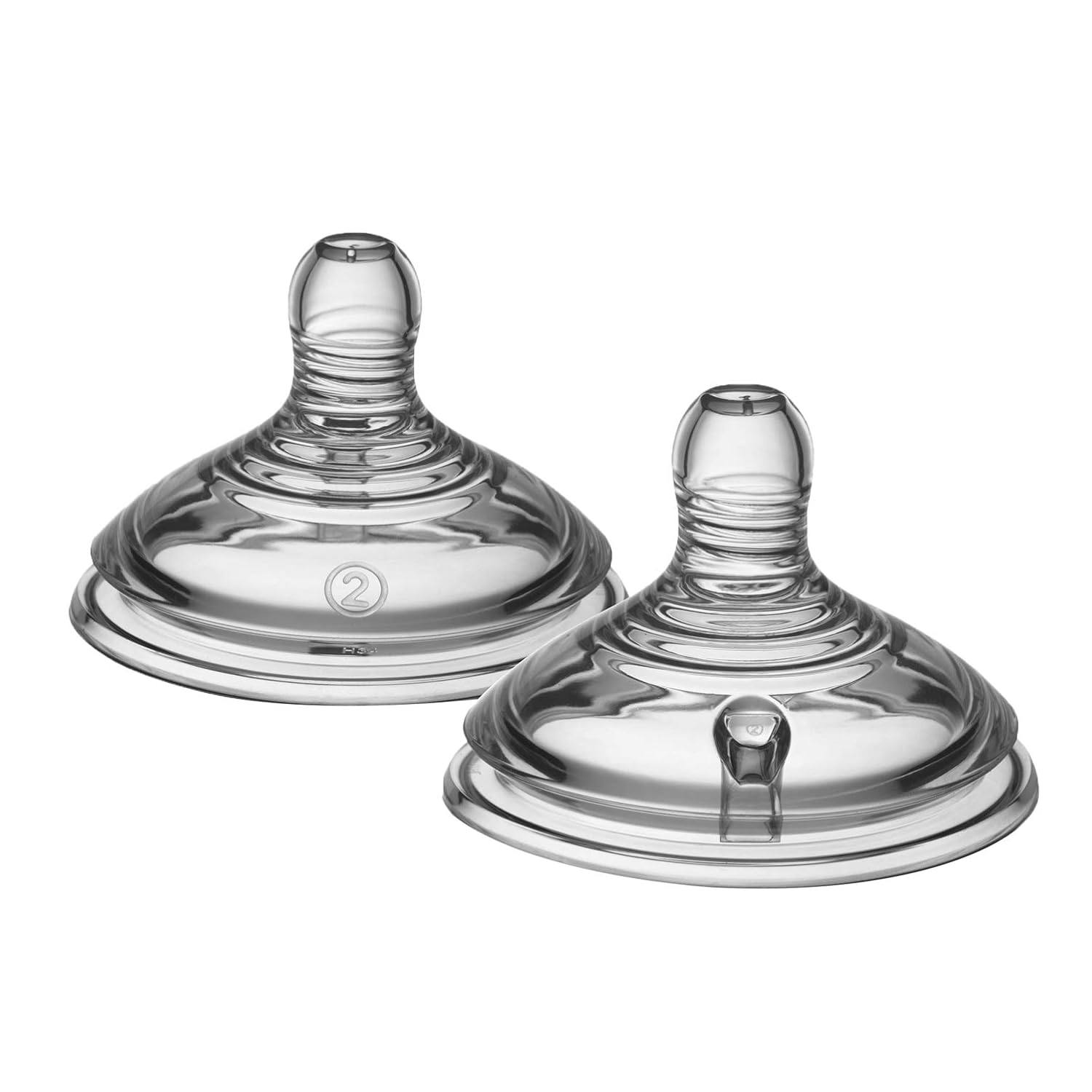 Tommee Tippee-Flaschensauger, Natural Start-Sauger, mittlerer Durchfluss, 3+ M., 2er-Pack, brustähnlich, Anti-Kolikventil, weiches Silikon, Zubehör