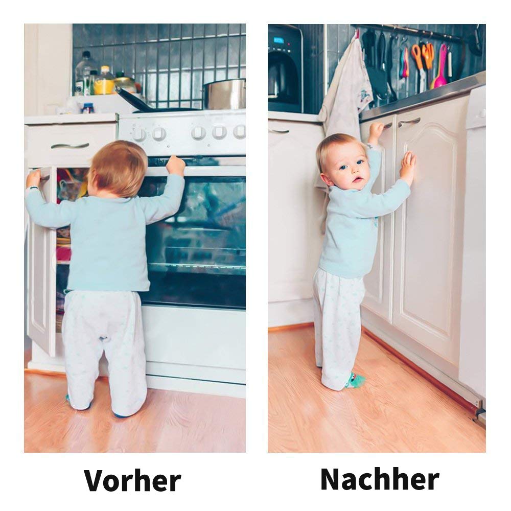 Babysicherheit Magnetisches Schrankschloss 20 Schlösser mit 3 Schlüssel, unsichtbare Kindersicherung für Schrank und Schubladen, ohne Bohren und Schrauben - Norjews