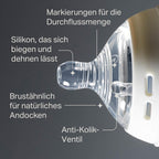 Tommee Tippee-Flaschensauger, Natural Start-Sauger, mittlerer Durchfluss, 3+ M., 2er-Pack, brustähnlich, Anti-Kolikventil, weiches Silikon, Zubehör
