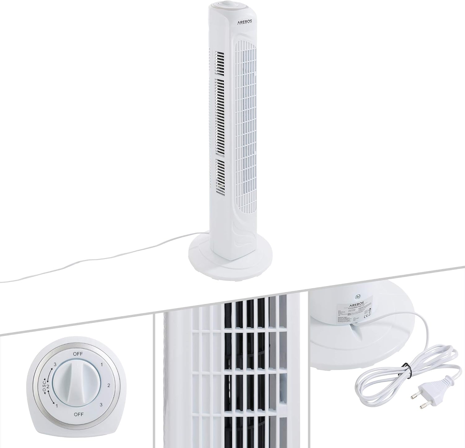 AREBOS Turmventilator | 50 Watt