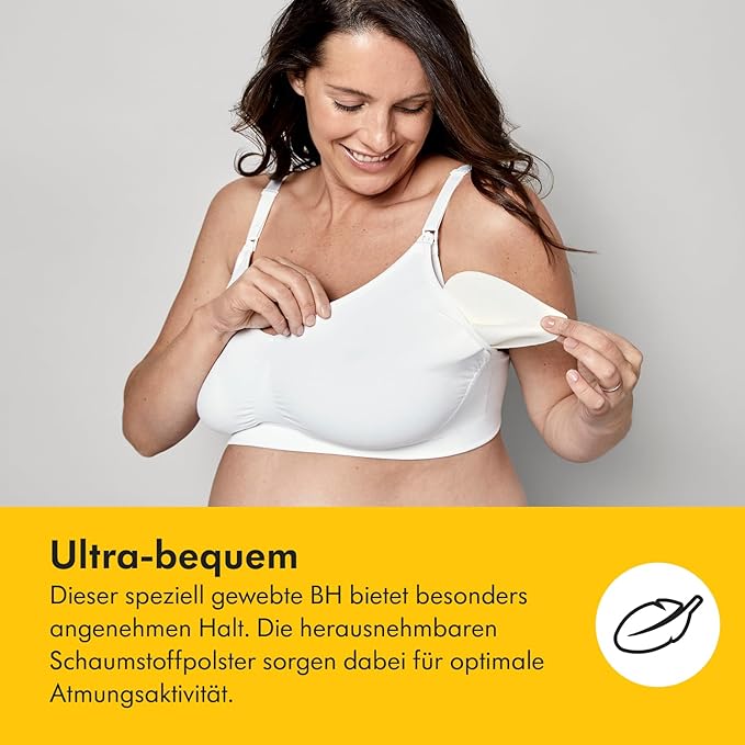 Medela Keep Cool Ultra Nahtloser Schwangerschafts- und Still-BH ohne Bügel – Mit 6 eingewebten atmungsaktiven Zonen – Soft-Touch-Gewebe