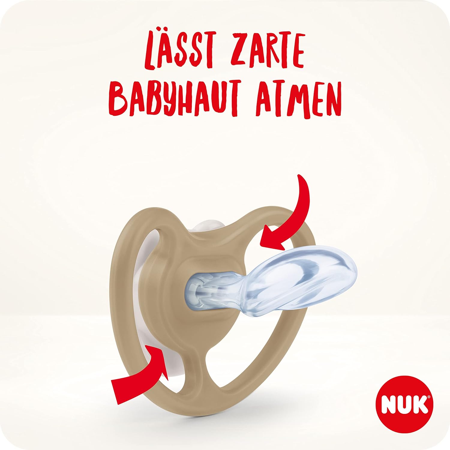 NUK Space Night Babyschnuller | 0−6 Monate | Im Dunkeln leuchtende Schnuller mit zusätzlichen Öffnungen für sensible Haut | BPA-freies Silikon | Löwe | 2 Stück