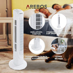 AREBOS Turmventilator | 50 Watt