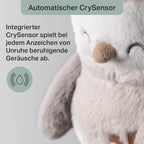 Tommee Tippee Deluxe Ton- und Licht-Einschlafhilfe für Babys und Kleinkinder mit CrySensor, OllieEule, 6 beruhigende Klänge und Nachtlicht, USB-aufladbar und maschinenwaschbar