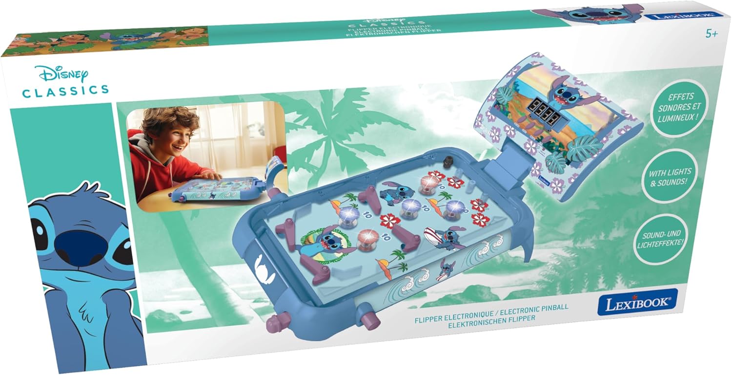 Lexibook Disney Stitch Elektronischer Tischflipper (JG610D)