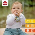 Fehn Mini-Rassel Drache – Mini-Greifling zum Rasseln, Fühlen, Spielen mit kuschelweichem Stoff-Tier – ein treuer Begleiter für Babys und Kleinkinder ab 0+ Monaten