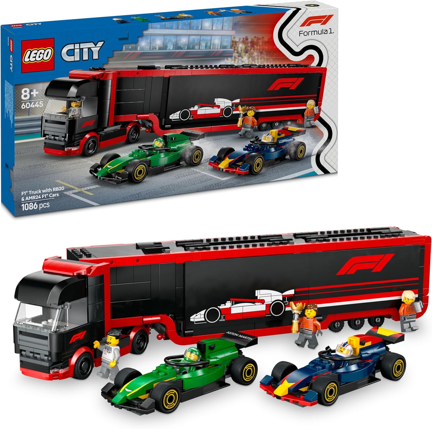 LEGO® City 60445 F1® Transporter mit RB20 & AMR24 F1® Rennautos