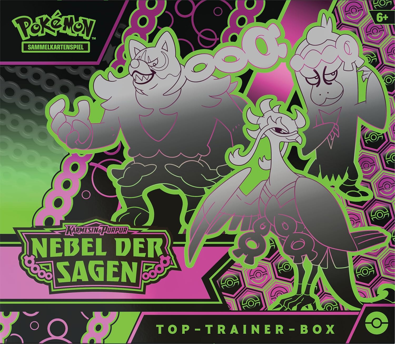 Pokémon-Sammelkartenspiel: Top-Trainer-Box Karmesin & Purpur – Nebel der Sagen – Retourenware