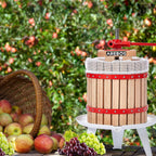 Arebos Obstpresse 12L | Manuelle Saftpresse I Beerenpresse inkl. Presstuch, Druckplatte und Metallspindel I Für jegliche Arten von Saft & Gemüse
