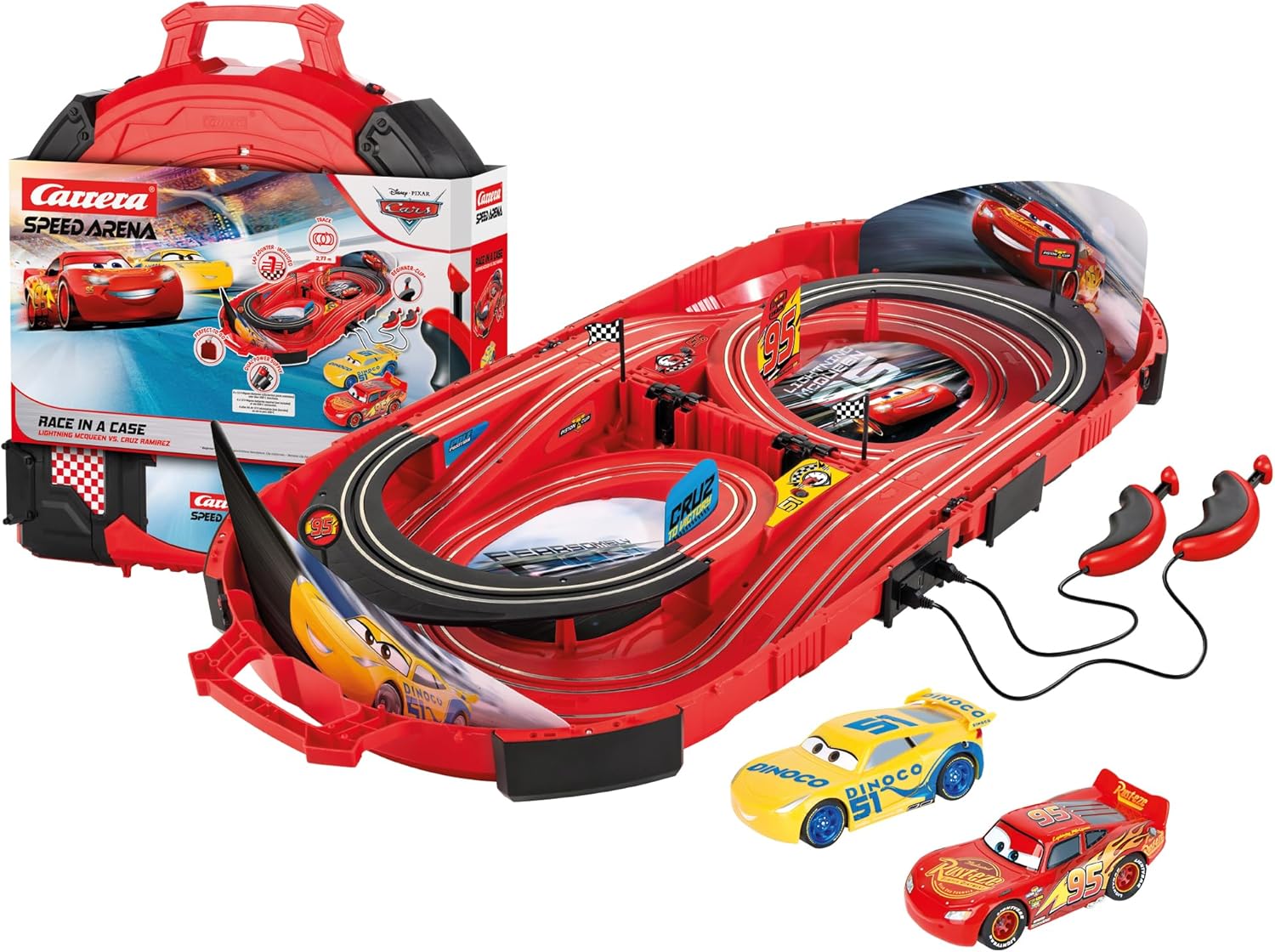 Carrera Speed Arena Disney Pixar Cars – Slotbahn im Koffer (1:50)