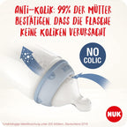NUK First Choice+ Anti-Colic-Trinksauger Silikon | kiefergerechte NUK Form | Größe 1 (0-6 Monate) M für Milch | 2 Stück