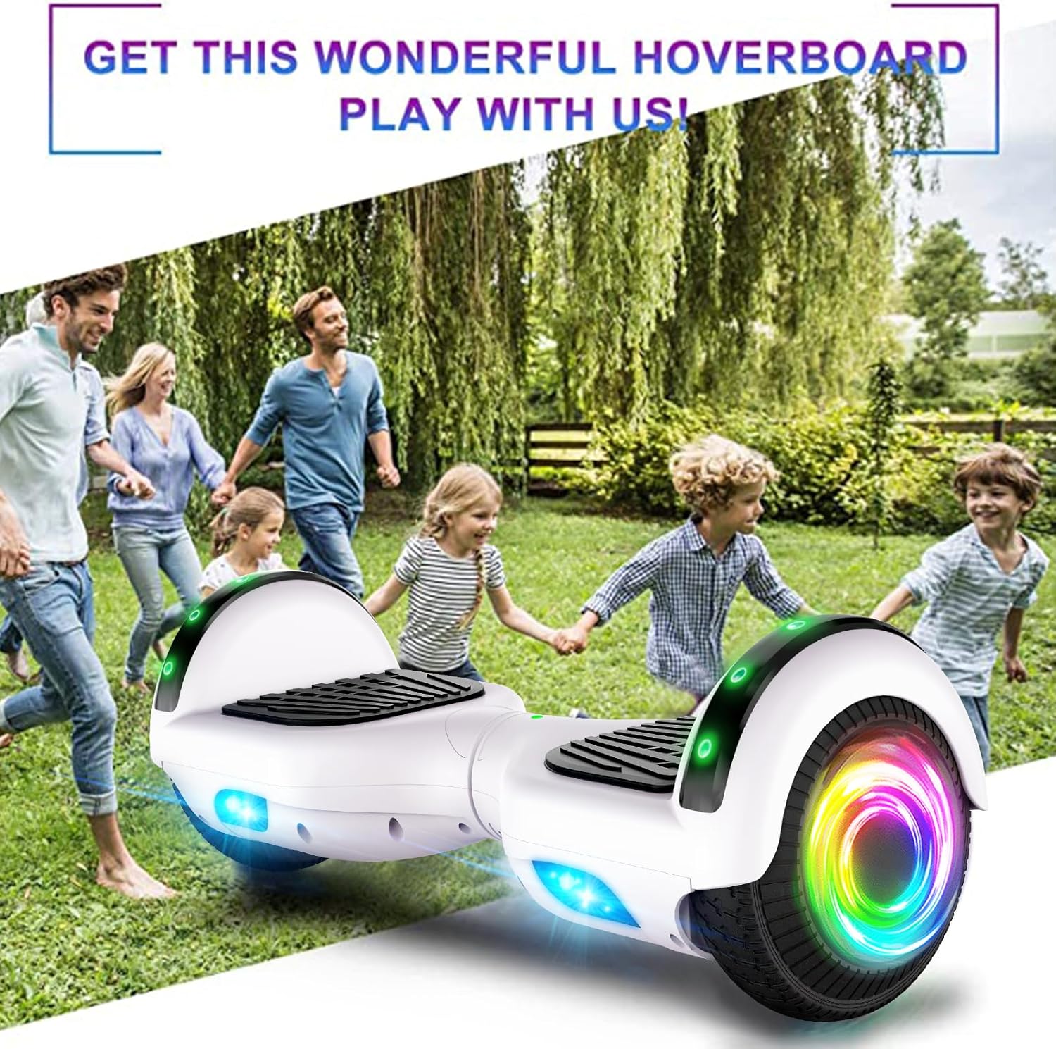 Hoverboard für Kinder mit Bluetooth-Lautsprecher &amp; LED-Beleuchtung