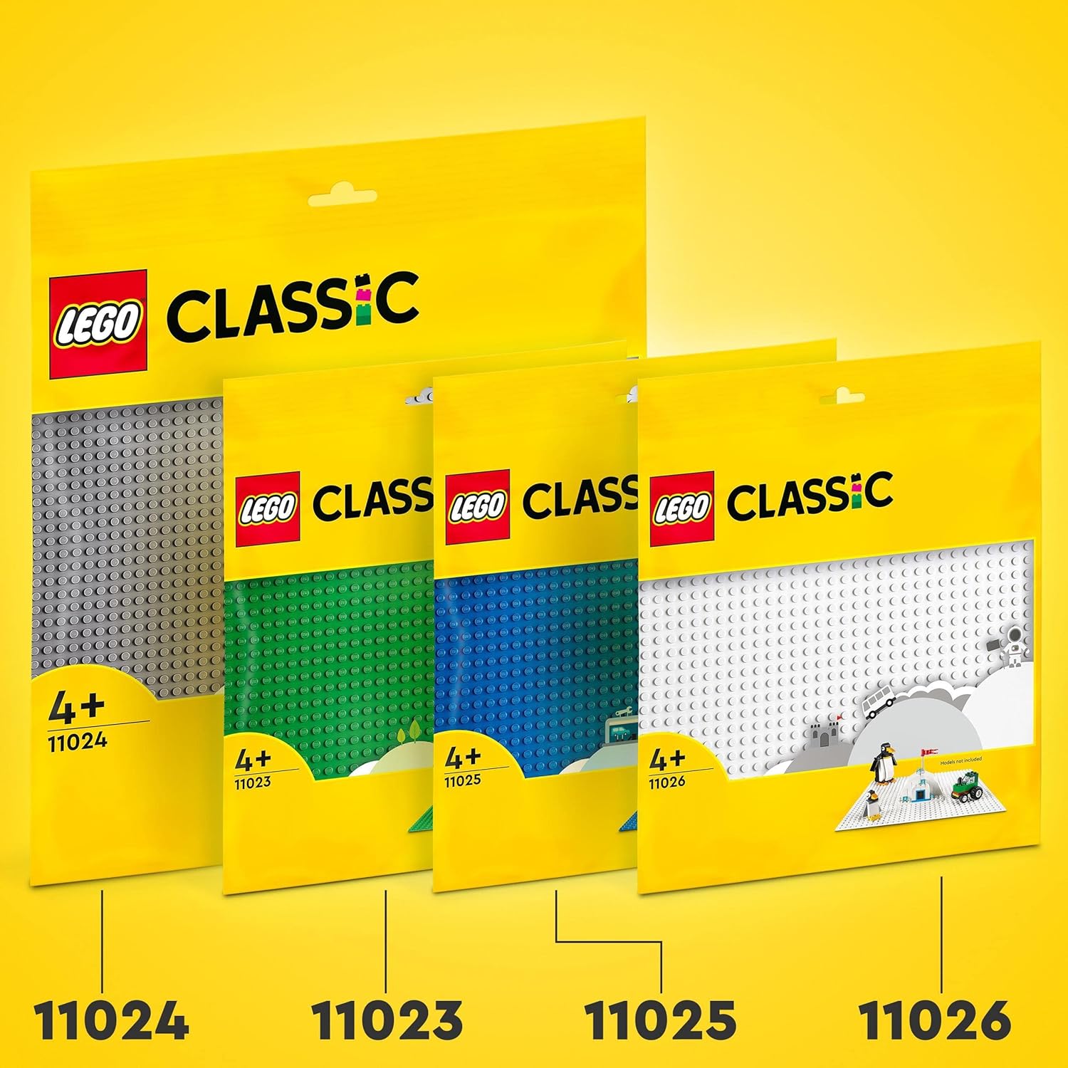 LEGO 11024 Classic Graue Bauplatte, quadratische Grundplatte mit 48x48 Noppen als Basis für Konstruktionen und für weitere Sets