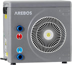 Arebos Wärmepumpe für Pools Schwimmbecken bis 20000 L Wasserinhalt | Pool Heizung Heizleistung 3,9 kW | Wasseranschluss Ø 32/38 mm | Digitalsteuerung | Grau