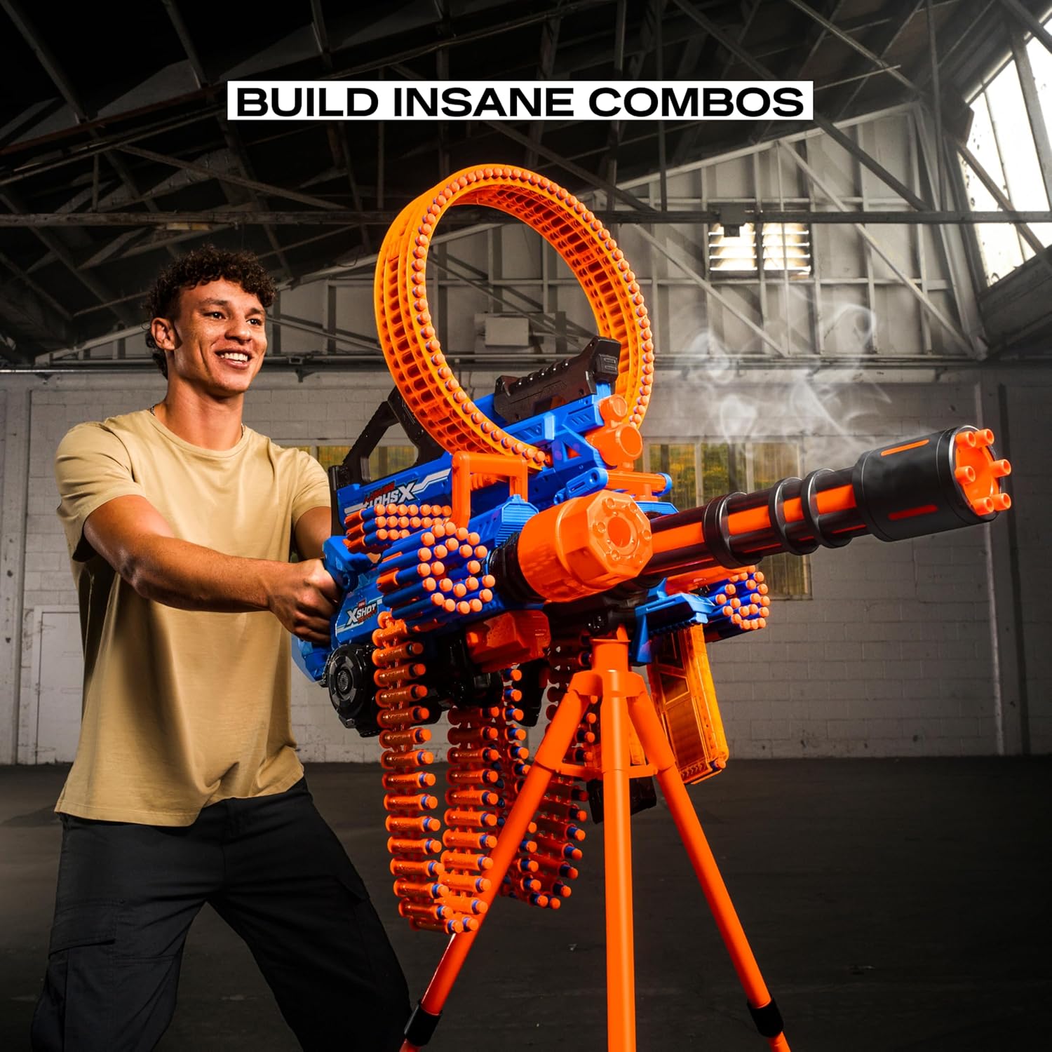 XSHOT Insanity Smoking Barrel Blaster von ZURU mit 72 Air Pocket-Technologie Schaumstoffdarts, Outdoor-Spielzeugblaster mit 27m Reichweite und Zubehör für Jungen, Kinder und Erwachsene ab 8 Jahren
