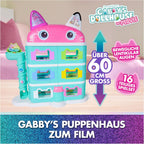 DREAMWORKS GABBY'S DOLLHOUSE: DER FILM - Puppenhaus zum Kinofilm, über 60 cm groß, mit Gabby-Figur & Dollhouse Zubehör, für Kinder ab 3 Jahren, 1:12