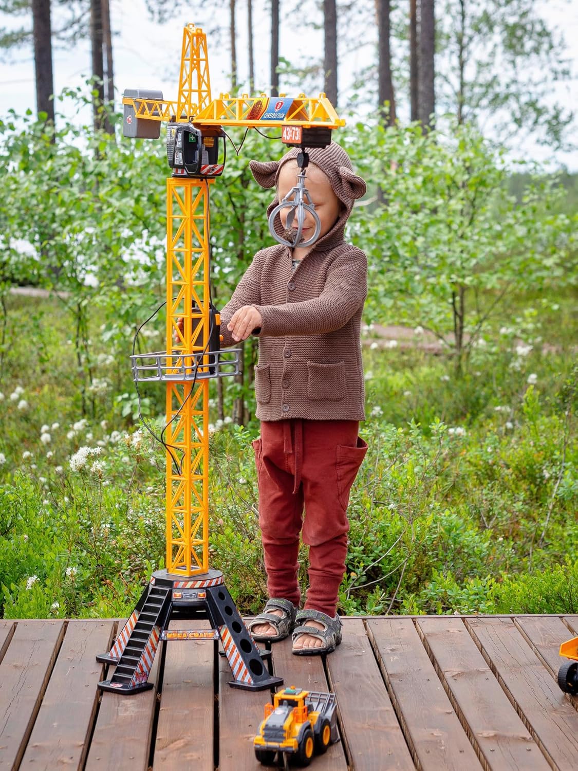 Dickie Toys Giant Crane (203462412) – Kabelgesteuerter Spielzeugkran, 120 cm