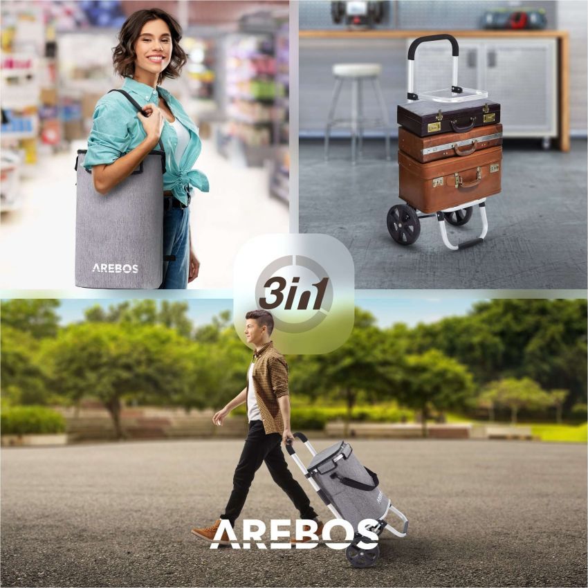 3in1 Einkaufstrolley Grau