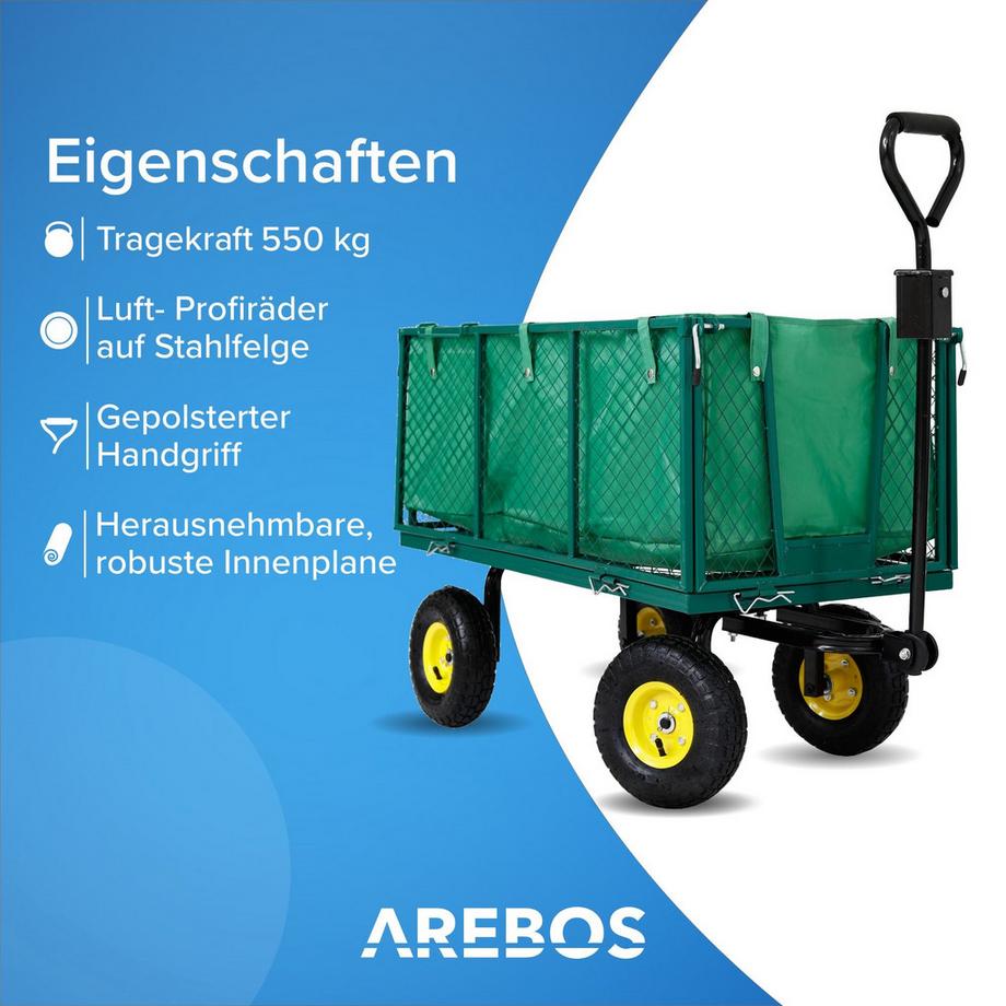 Bollerwagen 550kg grün