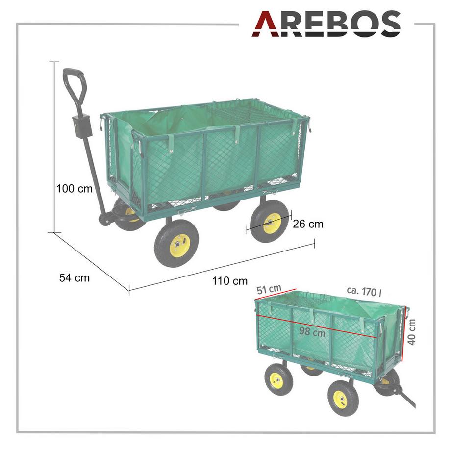Bollerwagen 550kg grün